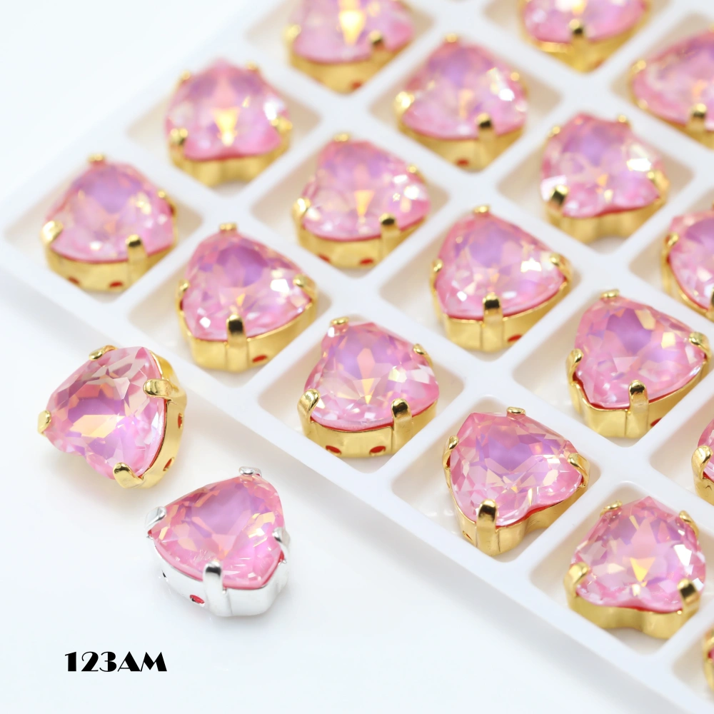 Brilliant Crystal 4827 Maxi Heart Pointed Back Claw Rhinestones Peach Apricot Bloom Series DIY Bags Shoes Wedding Dress Supplies