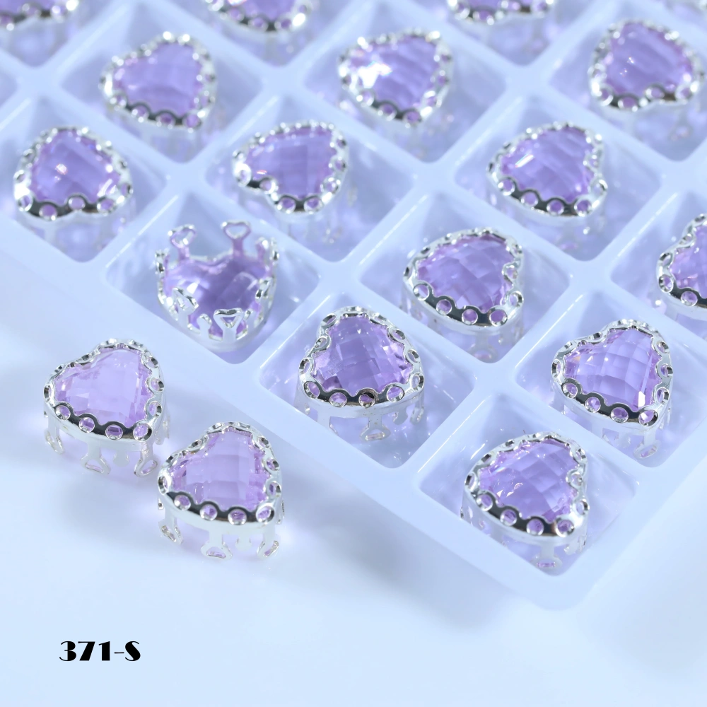 Sparkling Bird Nest Claw Rhinestones Maxi Heart Clear Double Mesh Prong Crystal Bags Shoes Wedding Dress Handmade Craft Supplies