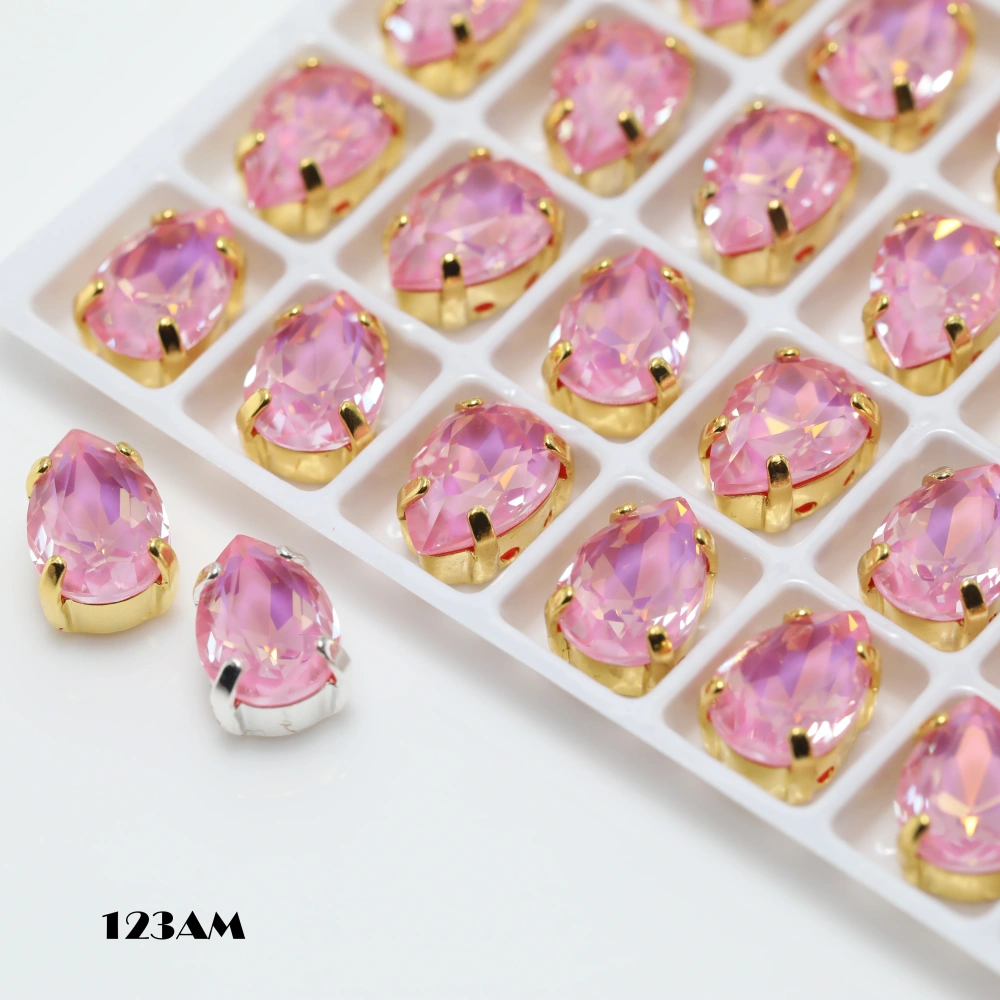 Sparkling Crystal Peach Apricot Bloom Series 4320 Drop Pointed Back Claw Rhinestones DIY Bags Shoes Wedding Dress Craft Supplies