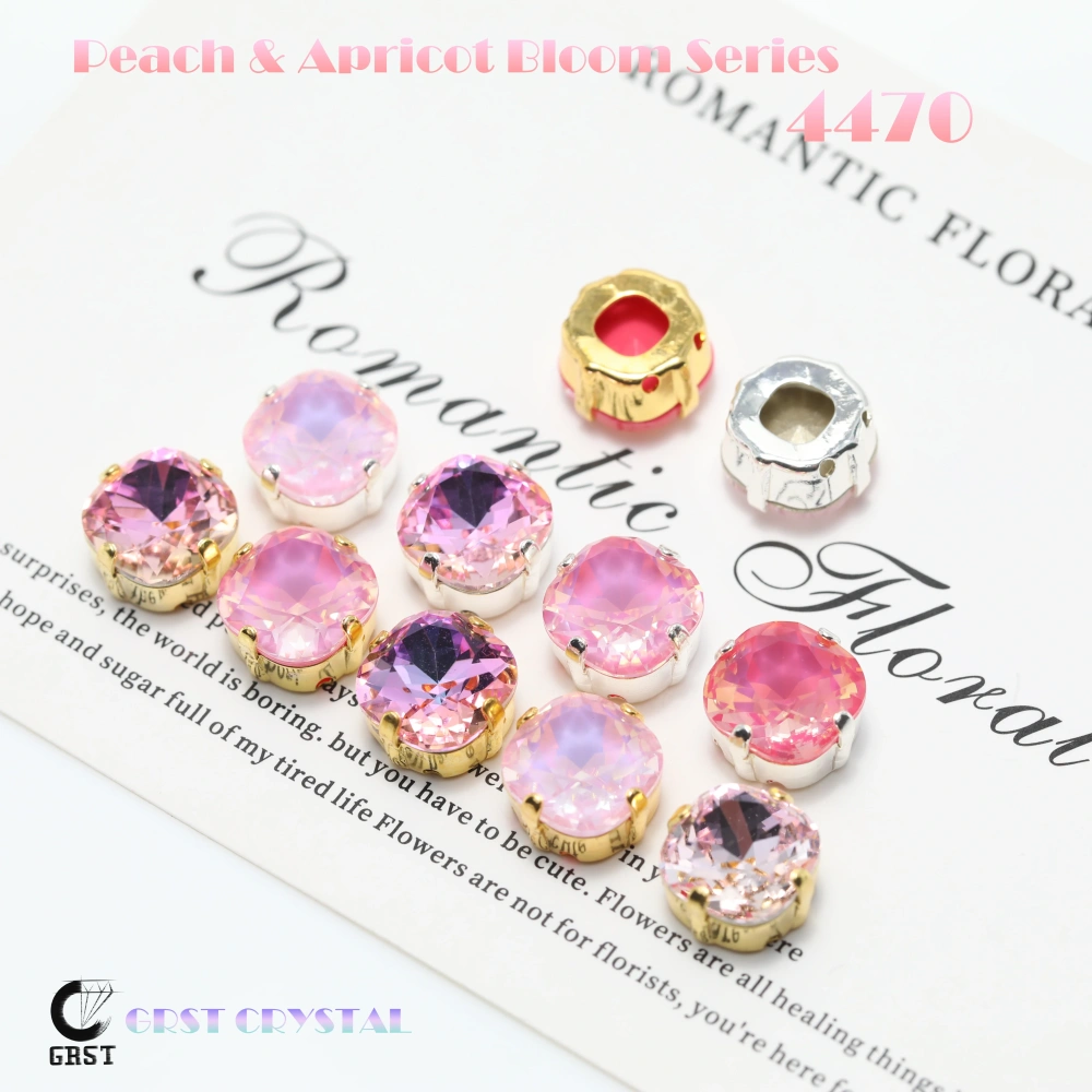 Cushion Pointed Back Claw Rhinestones Shiny Crystal Peach Apricot Bloom Series For DIY Bags Shoes Wedding Dress Craft Supplies