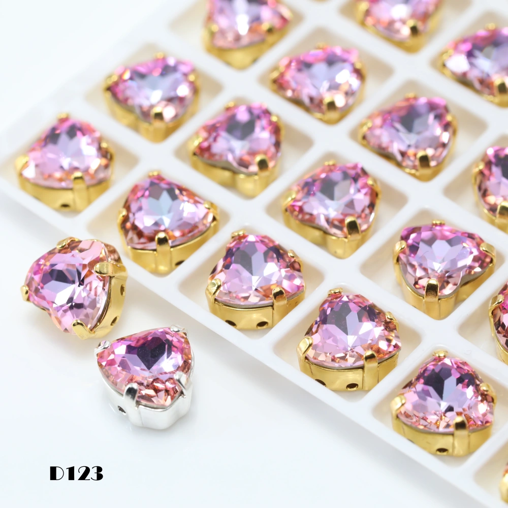 Brilliant Crystal 4827 Maxi Heart Pointed Back Claw Rhinestones Peach Apricot Bloom Series DIY Bags Shoes Wedding Dress Supplies