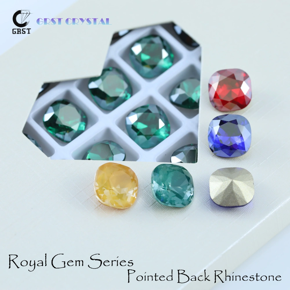 Cushion Pointed Back Stones Sparkling Crystal Sew On Royal Gem Series Rhinestones For Craft Ornament Supplies Bags Shoes Wedding