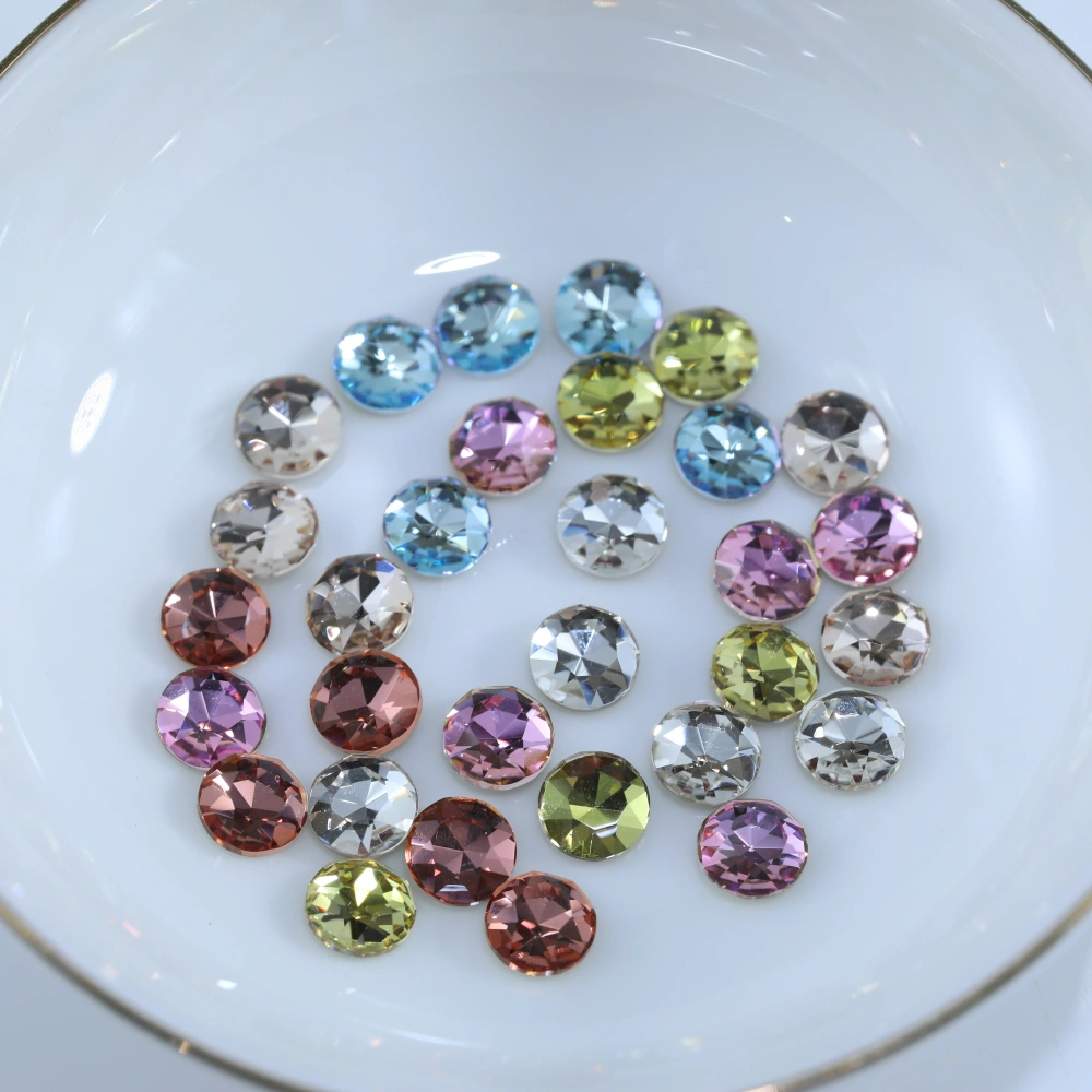 Round Flat Back Bevel Edge Plus Rhinestone Sparkling Crystal DIY Accessories Handcraft Supplies For Nail Art Bags Wedding Dress