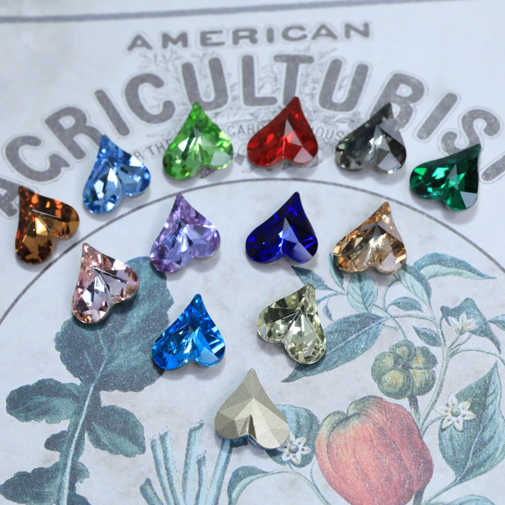 Shiny  Crystal Pro Series Normal Color Sweet Heart Point Back Rhinestones Fancy Stones For Bags Shoes Wedding Dress DIY Supplies