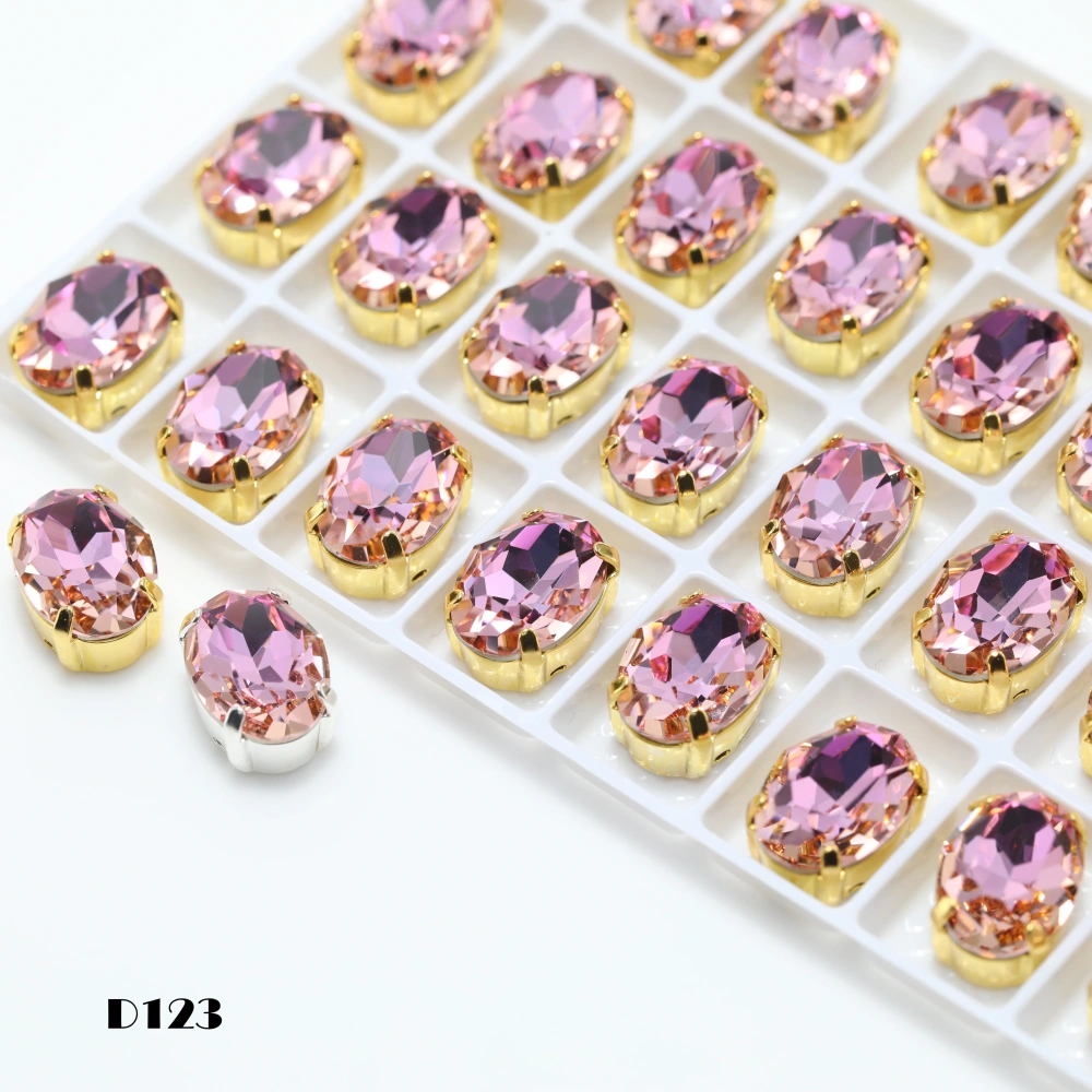 Shiny Crystal Stone 4120 Oval Pointed Back Claw Rhinestones Peach Apricot Bloom Series for DIY Supplies Bags Shoes Wedding Dress