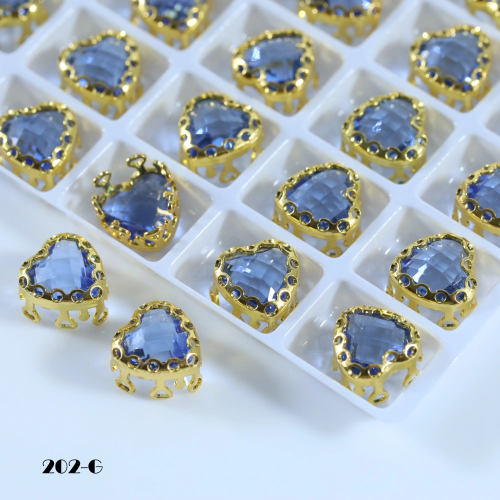 Sparkling Maxi Heart Clear Double Mesh Prong Crystal Bird Nest Claw Rhinestones Bags Shoes Wedding Dress Handmade Craft Supplies