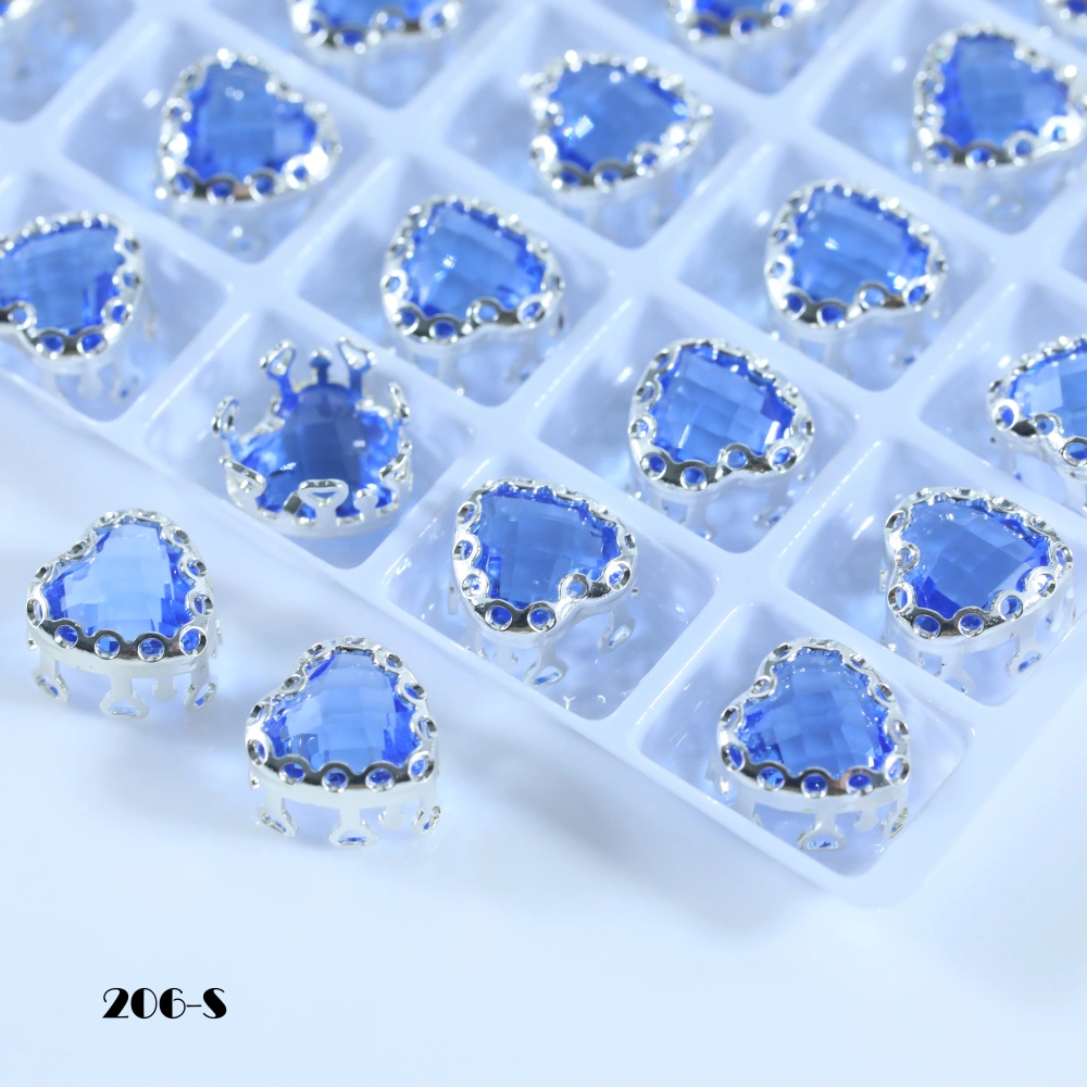 Sparkling Bird Nest Claw Rhinestones Maxi Heart Clear Double Mesh Prong Crystal Bags Shoes Wedding Dress Handmade Craft Supplies