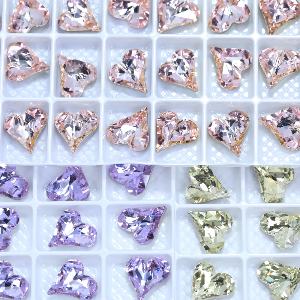 Shiny  Crystal Pro Series Normal Color Sweet Heart Point Back Rhinestones Fancy Stones For Bags Shoes Wedding Dress DIY Supplies