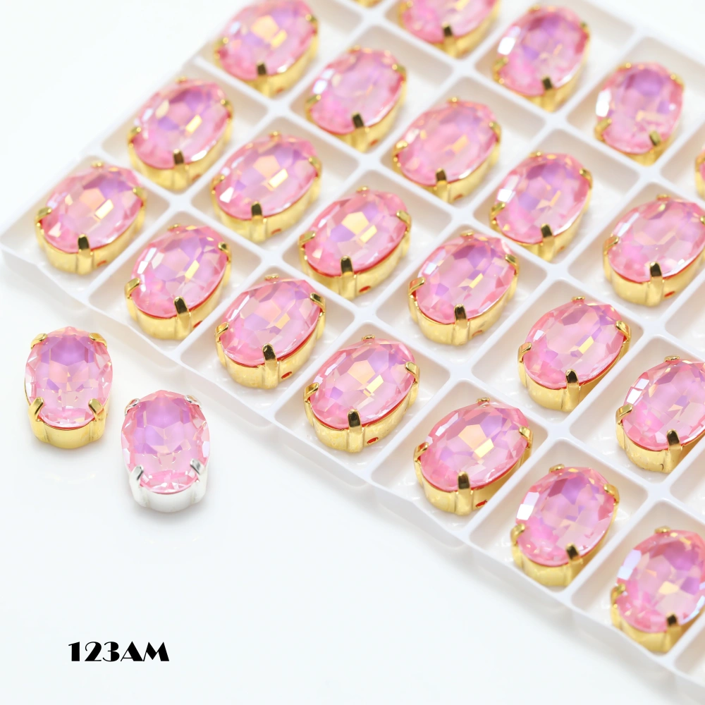 Shiny Crystal Stone 4120 Oval Pointed Back Claw Rhinestones Peach Apricot Bloom Series for DIY Supplies Bags Shoes Wedding Dress