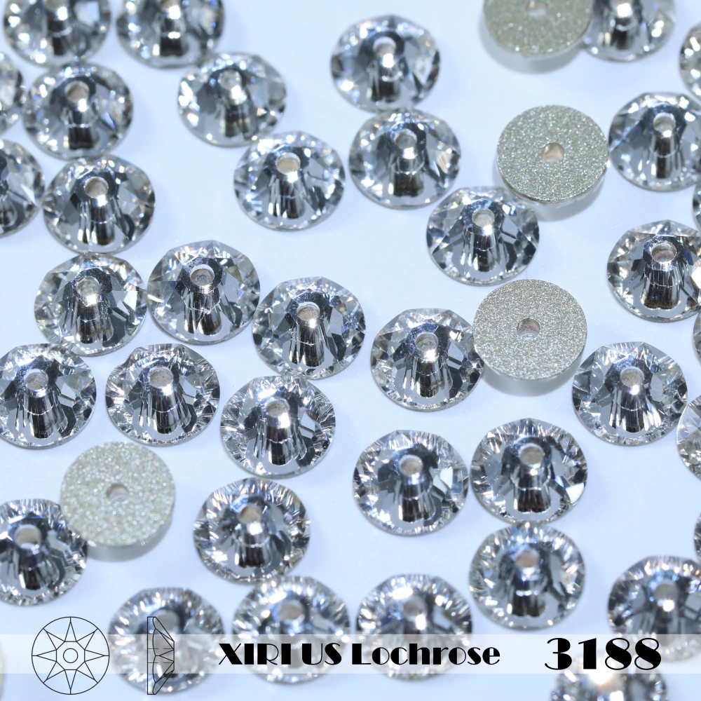 2088 XIRIUS Lochrose not Hotfix Rhinestones 1440Pcs Glass Crystal Normal Color Sewing Shiny Sew-on Stone Cloth DIY Wedding Dress