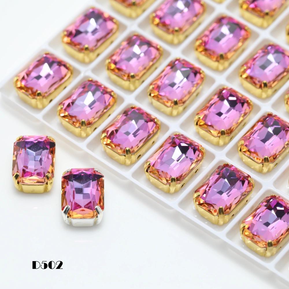 4627 Cushion Octagon Fancy Stone Claw Rhinestones Shiny Crystal Stone Peach Apricot Bloom Series DIY for Bag Shoes Wedding Dress