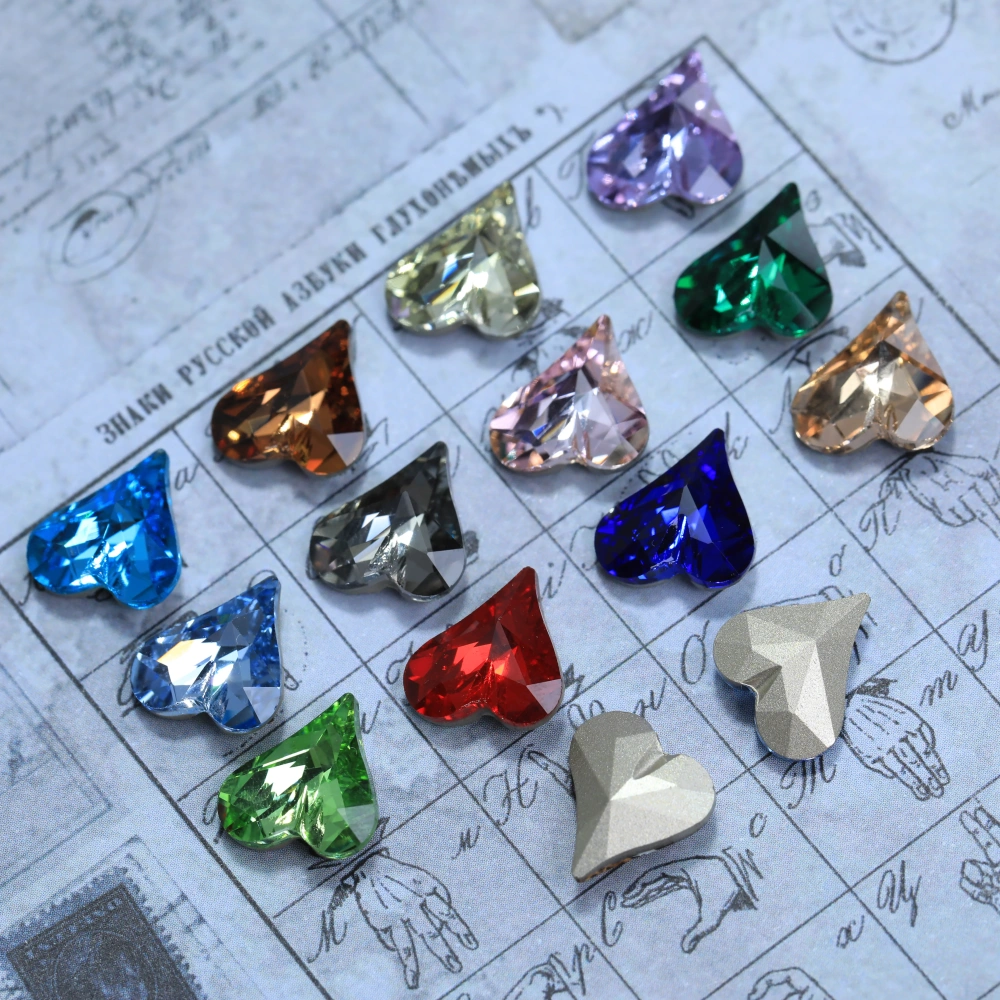 Shiny  Crystal Pro Series Normal Color Sweet Heart Point Back Rhinestones Fancy Stones For Bags Shoes Wedding Dress DIY Supplies