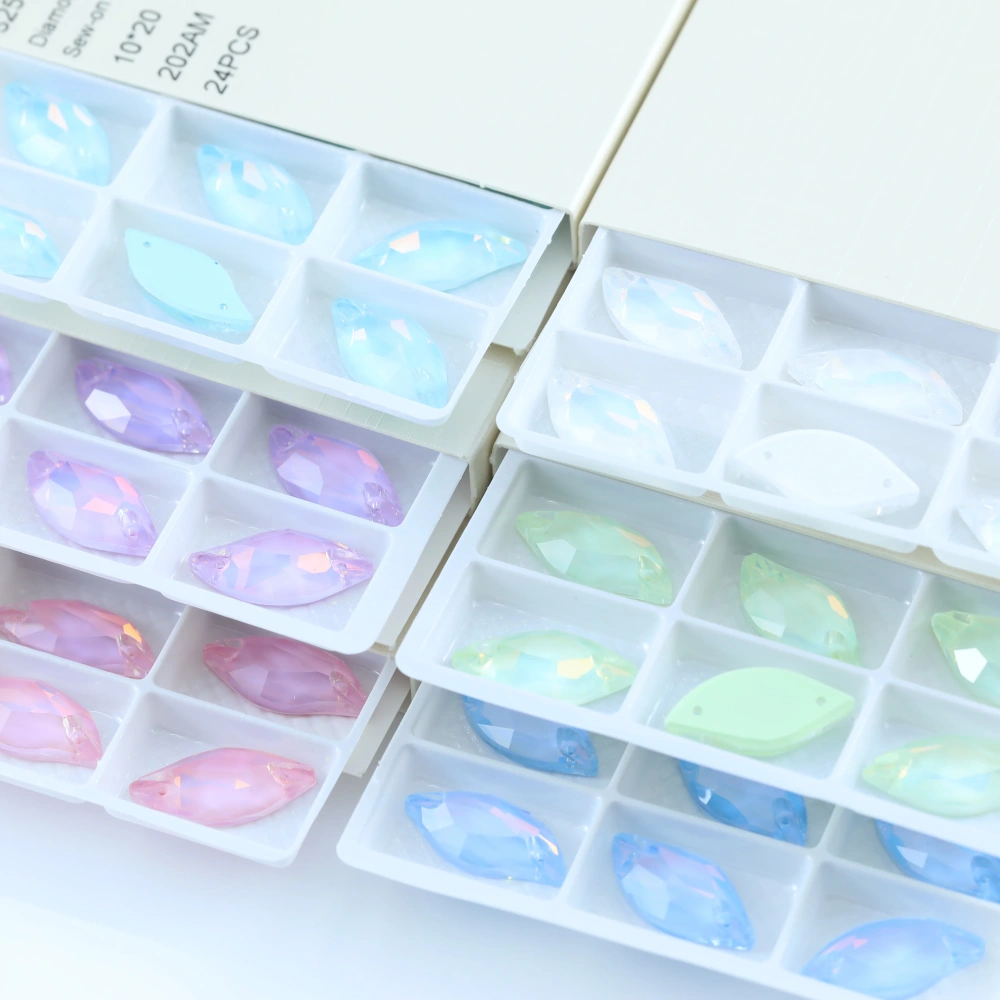 Diamond Leaf  Sew-on Stone AM EN Series Luminous Crystal Rhinestones DIY Craft Accessories For Shoes Bags Wedding Dress Clothing