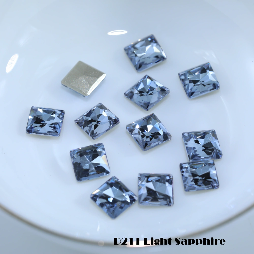 Princes Square Flat Back Bevel Edge Plus Rhinestones Sparkling Crystal Fancy Stones For Nail Art Bags Wedding Dress DIY Supplies