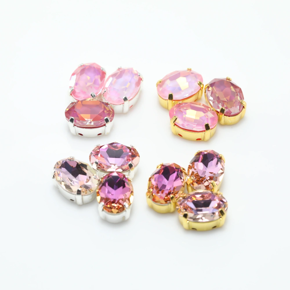 Shiny Crystal Stone 4120 Oval Pointed Back Claw Rhinestones Peach Apricot Bloom Series for DIY Supplies Bags Shoes Wedding Dress