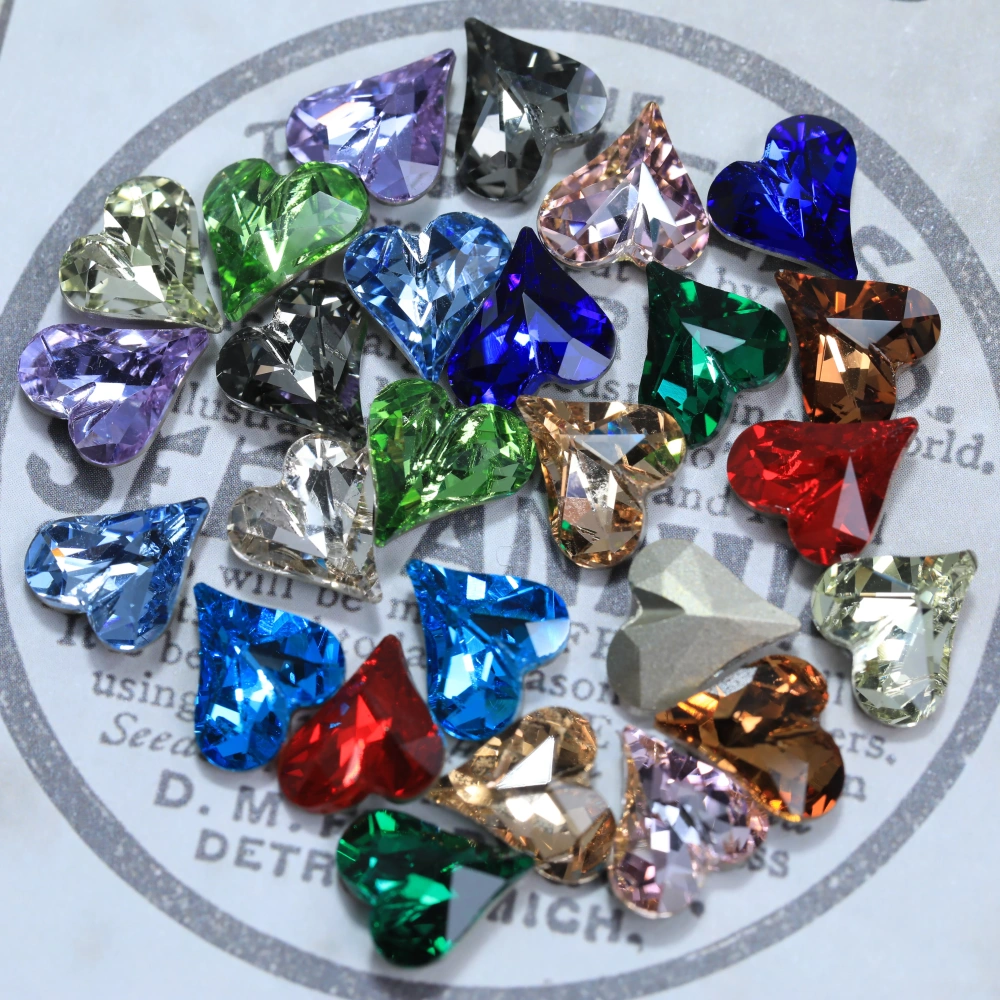 Shiny  Crystal Pro Series Normal Color Sweet Heart Point Back Rhinestones Fancy Stones For Bags Shoes Wedding Dress DIY Supplies