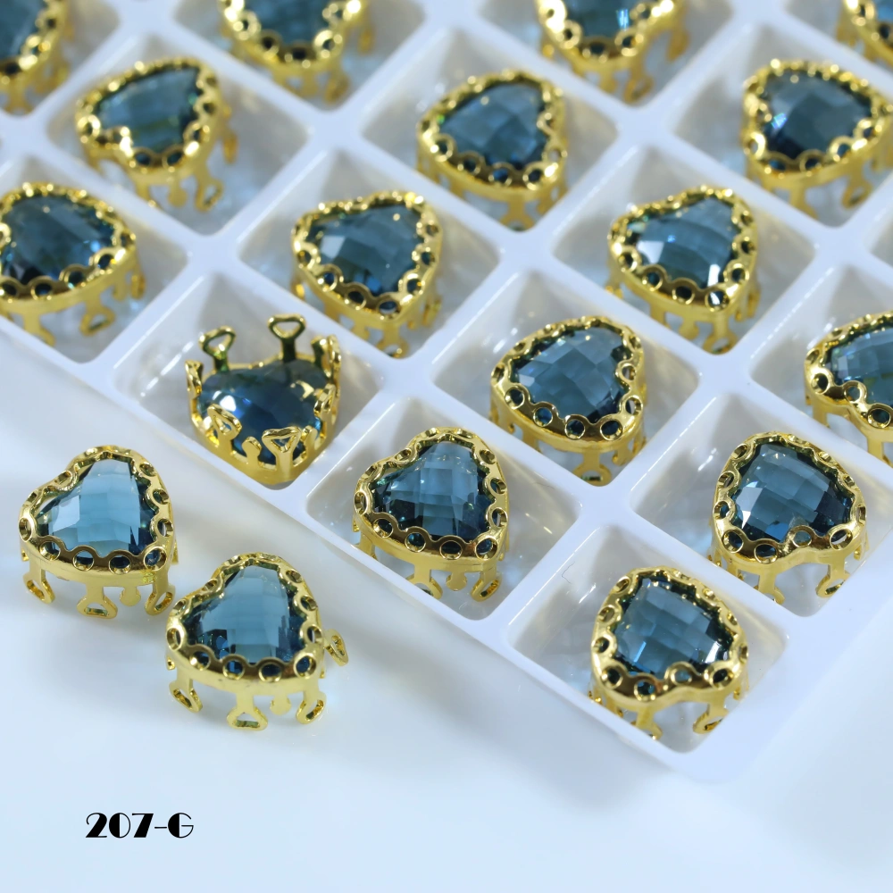 Sparkling Maxi Heart Clear Double Mesh Prong Crystal Bird Nest Claw Rhinestones Bags Shoes Wedding Dress Handmade Craft Supplies
