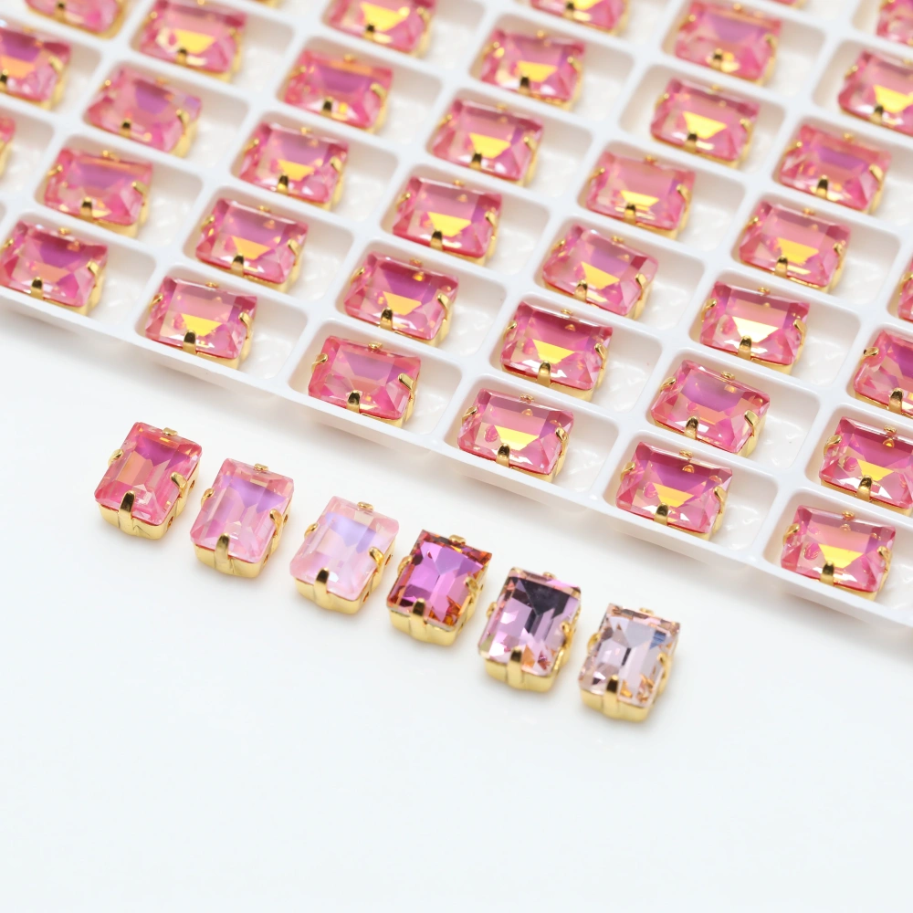 Sparkling Crystal 4527 Step Cut Fancy Stone Claw Rhinestones Peach Apricot Bloom Series Bags Shoes Wedding Dress DIY Supplies