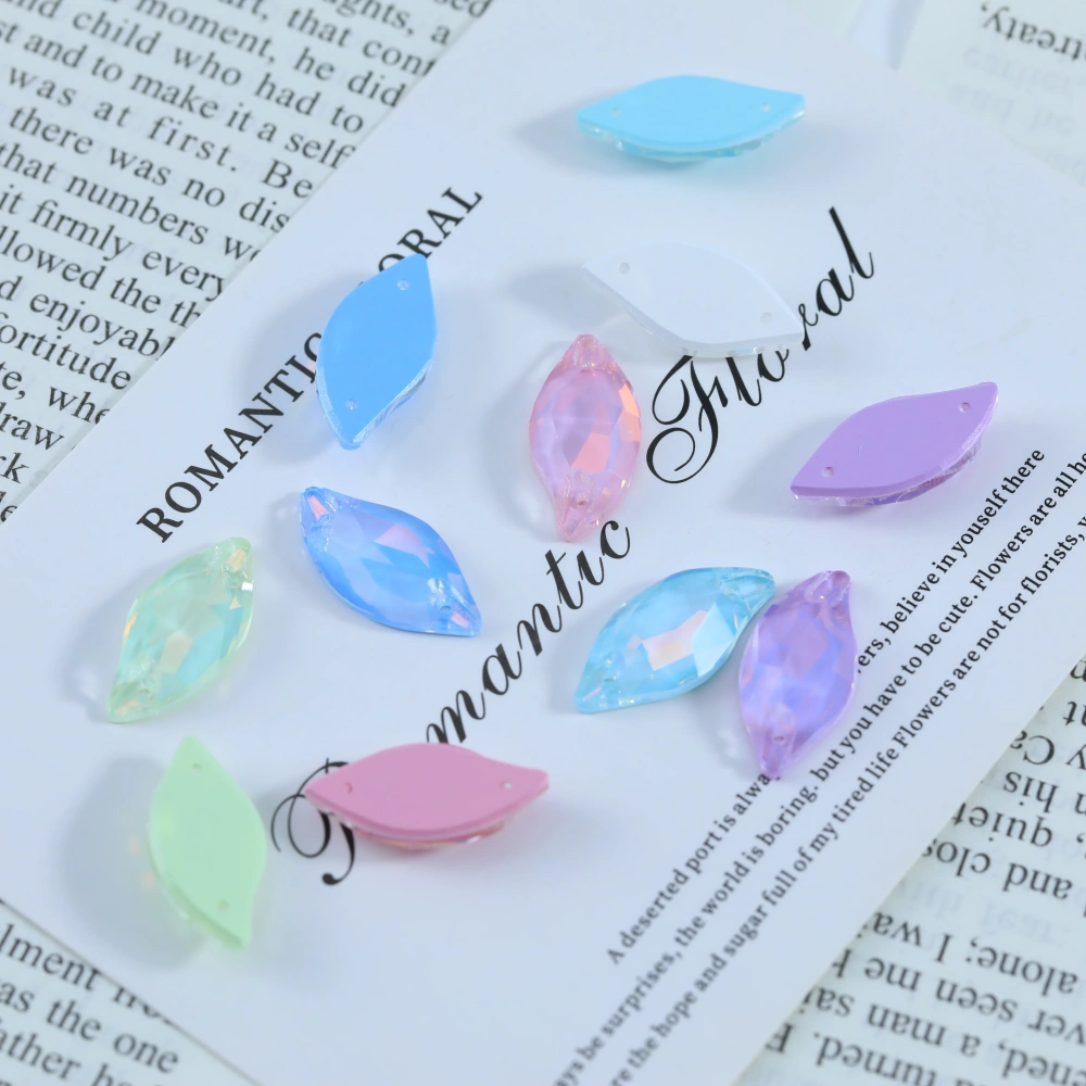 Diamond Leaf  Sew-on Stone AM EN Series Luminous Crystal Rhinestones DIY Craft Accessories For Shoes Bags Wedding Dress Clothing