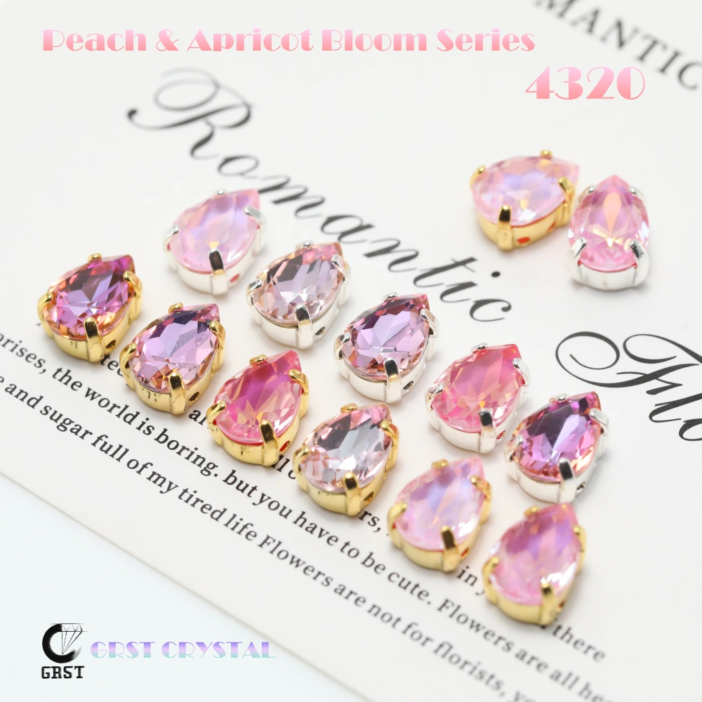 Sparkling Crystal Peach Apricot Bloom Series 4320 Drop Pointed Back Claw Rhinestones DIY Bags Shoes Wedding Dress Craft Supplies