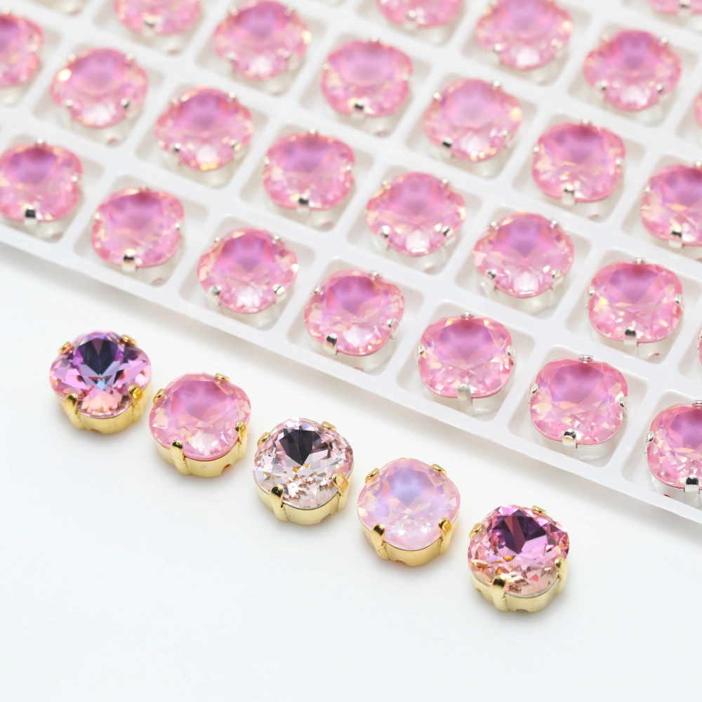 Cushion Pointed Back Claw Rhinestones Shiny Crystal Peach Apricot Bloom Series For DIY Bags Shoes Wedding Dress Craft Supplies