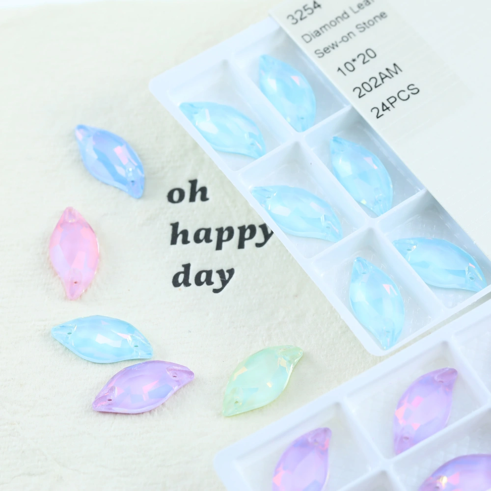 Diamond Leaf  Sew-on Stone AM EN Series Luminous Crystal Rhinestones DIY Craft Accessories For Shoes Bags Wedding Dress Clothing