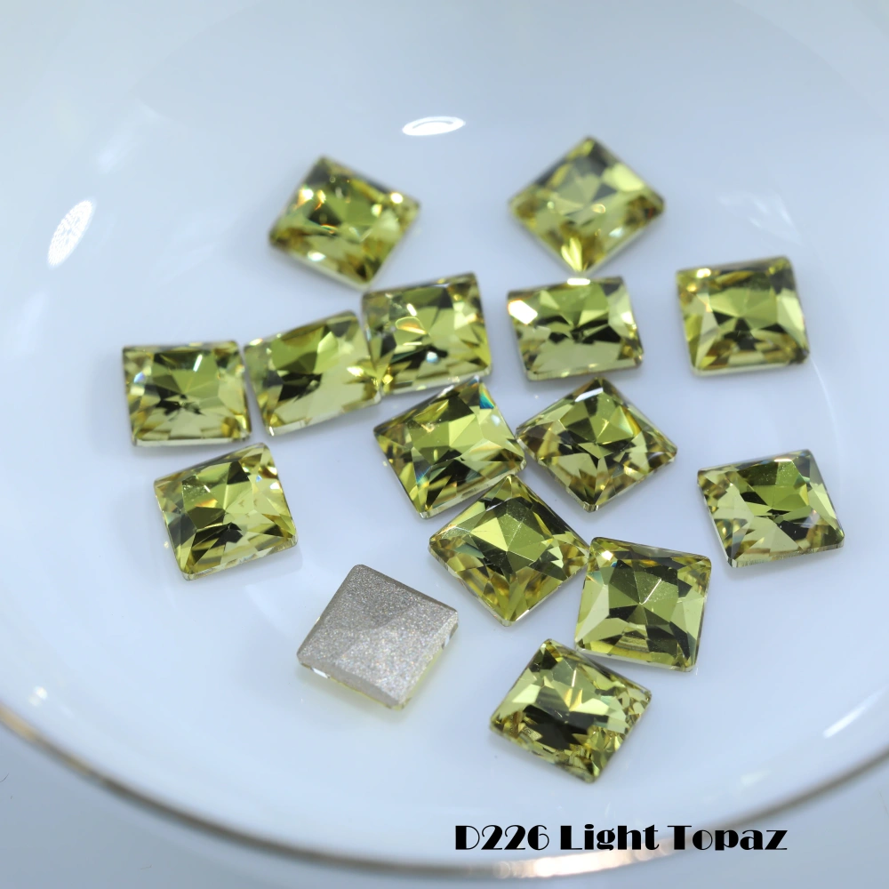 Princes Square Flat Back Bevel Edge Plus Rhinestones Sparkling Crystal Fancy Stones For Nail Art Bags Wedding Dress DIY Supplies