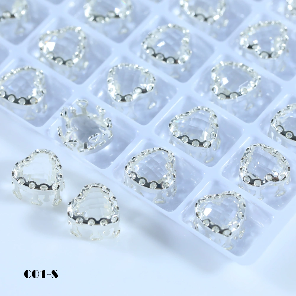 Sparkling Bird Nest Claw Rhinestones Maxi Heart Clear Double Mesh Prong Crystal Bags Shoes Wedding Dress Handmade Craft Supplies