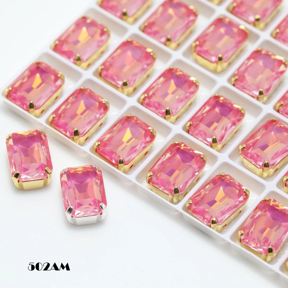 4627 Cushion Octagon Fancy Stone Claw Rhinestones Shiny Crystal Stone Peach Apricot Bloom Series DIY for Bag Shoes Wedding Dress