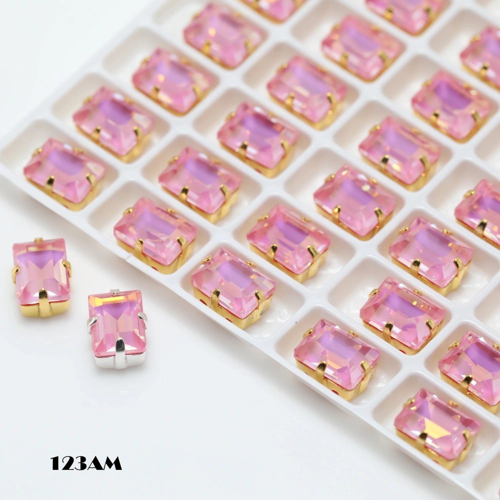 Sparkling Crystal 4527 Step Cut Fancy Stone Claw Rhinestones Peach Apricot Bloom Series Bags Shoes Wedding Dress DIY Supplies