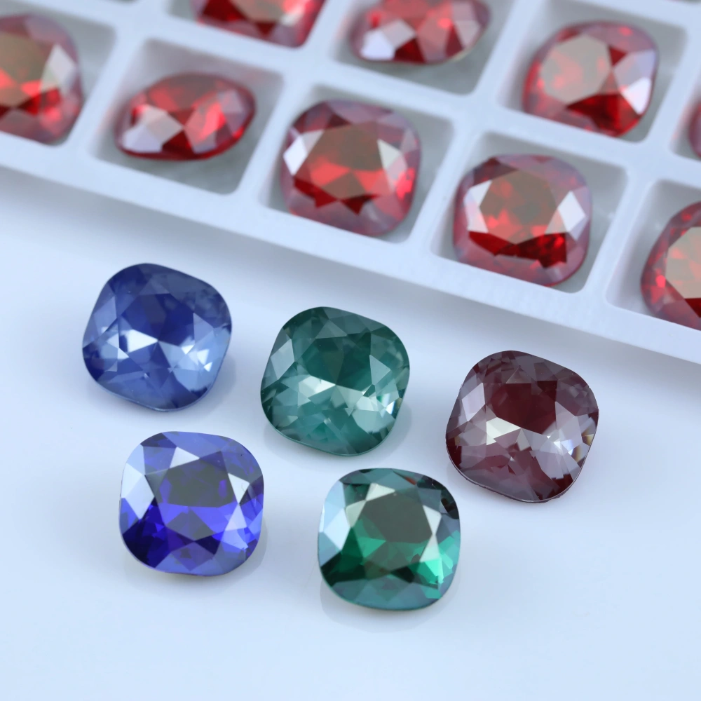 Cushion Pointed Back Stones Sparkling Crystal Sew On Royal Gem Series Rhinestones For Craft Ornament Supplies Bags Shoes Wedding