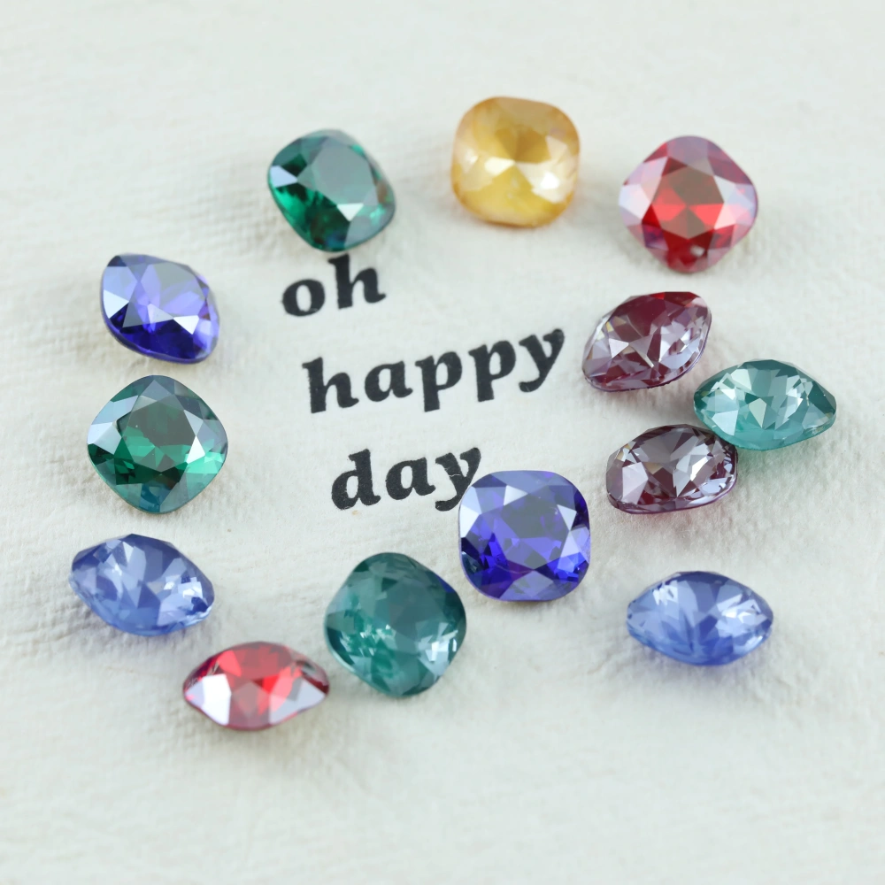Cushion Pointed Back Stones Sparkling Crystal Sew On Royal Gem Series Rhinestones For Craft Ornament Supplies Bags Shoes Wedding