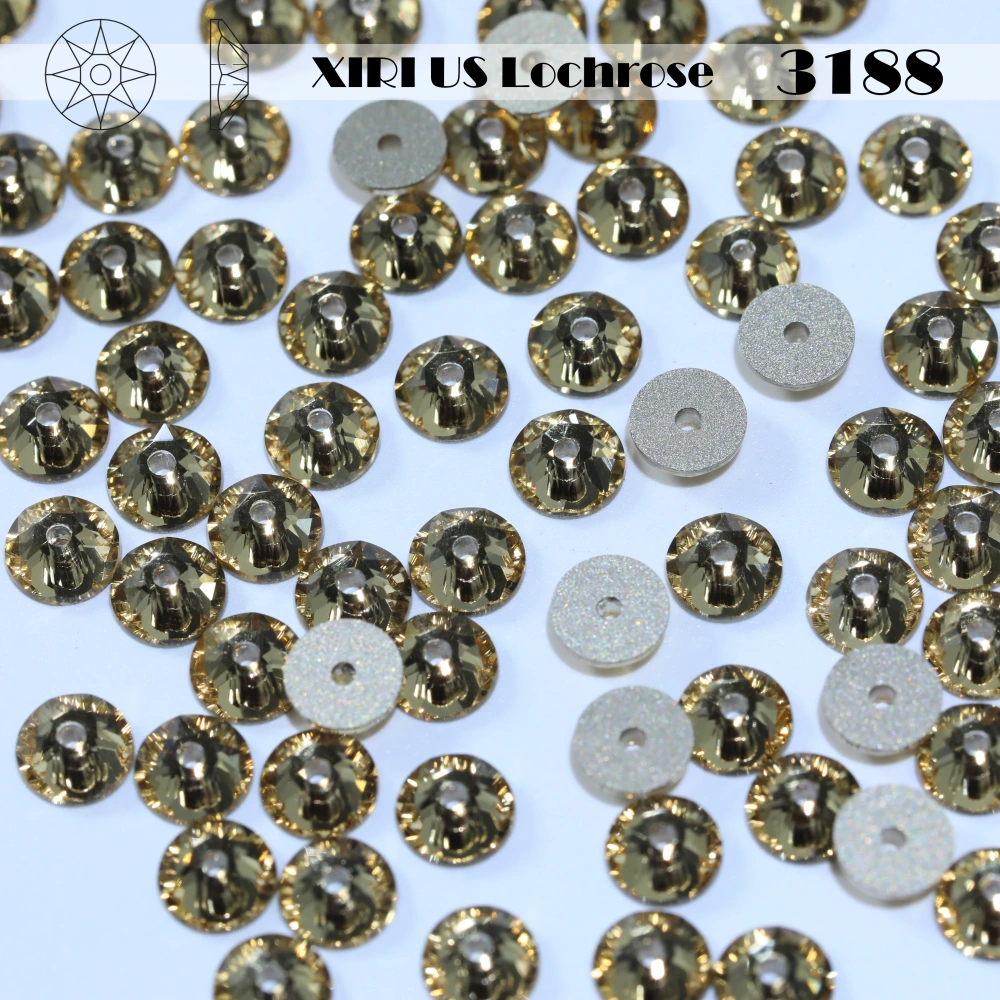 2088 XIRIUS Lochrose not Hotfix Rhinestones 1440Pcs Glass Crystal Normal Color Sewing Shiny Sew-on Stone Cloth DIY Wedding Dress