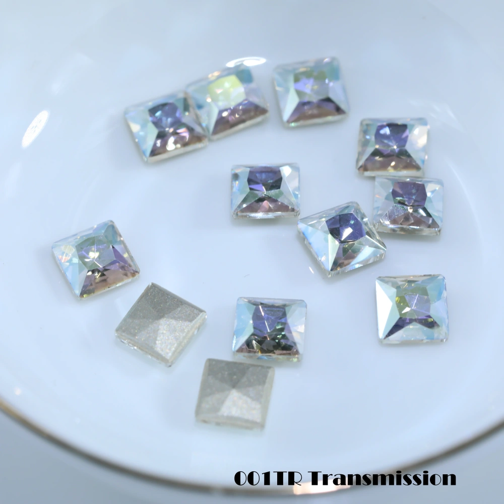 Princes Square Flat Back Bevel Edge Plus Rhinestones Sparkling Crystal Fancy Stones For Nail Art Bags Wedding Dress DIY Supplies