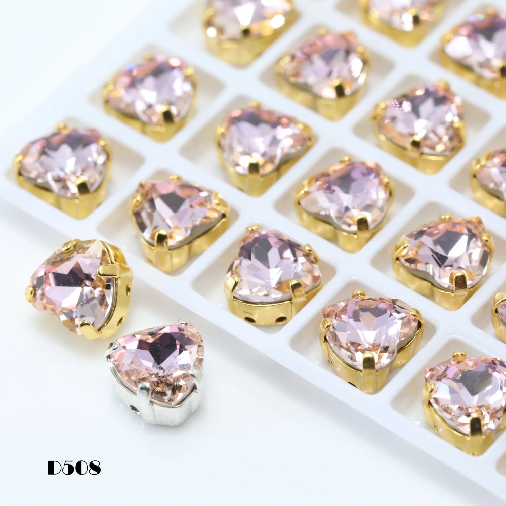Brilliant Crystal 4827 Maxi Heart Pointed Back Claw Rhinestones Peach Apricot Bloom Series DIY Bags Shoes Wedding Dress Supplies