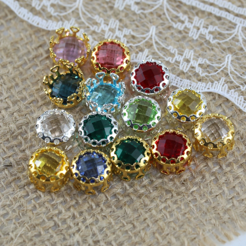 Shiny Round Bird Nest Claw Rhinestones Double Mesh Prong Crystal Beads DIY Craft Decor Accessories For Bags Shoes Garment Dress