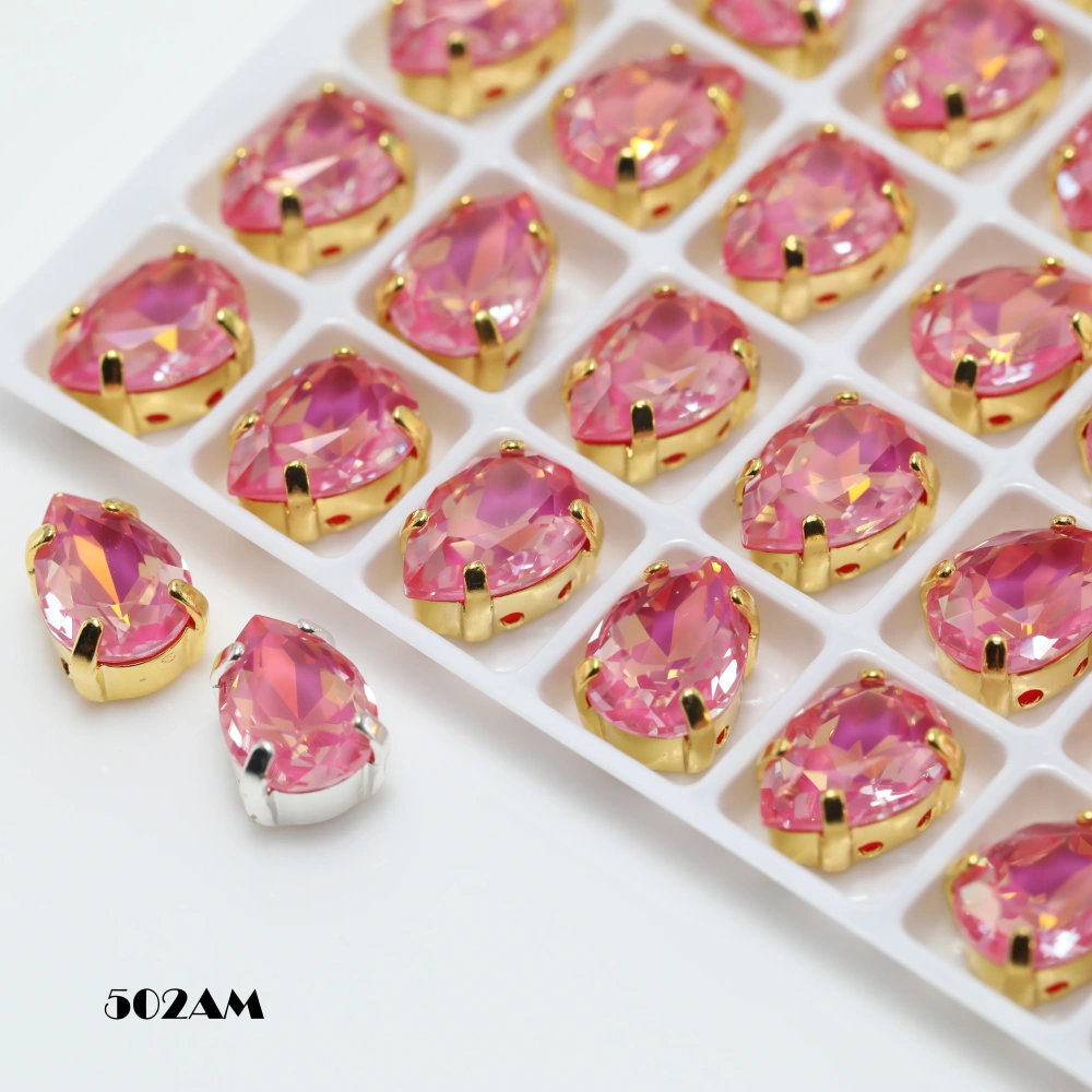 Sparkling Crystal Peach Apricot Bloom Series 4320 Drop Pointed Back Claw Rhinestones DIY Bags Shoes Wedding Dress Craft Supplies