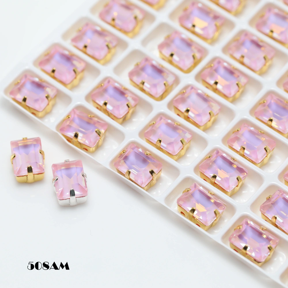 Sparkling Crystal 4527 Step Cut Fancy Stone Claw Rhinestones Peach Apricot Bloom Series Bags Shoes Wedding Dress DIY Supplies