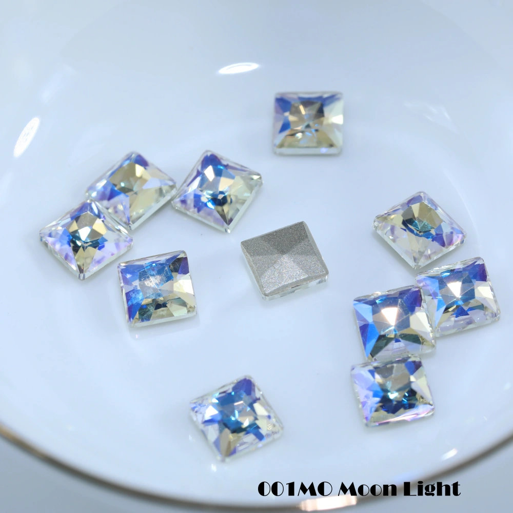 Princes Square Flat Back Bevel Edge Plus Rhinestones Sparkling Crystal Fancy Stones For Nail Art Bags Wedding Dress DIY Supplies