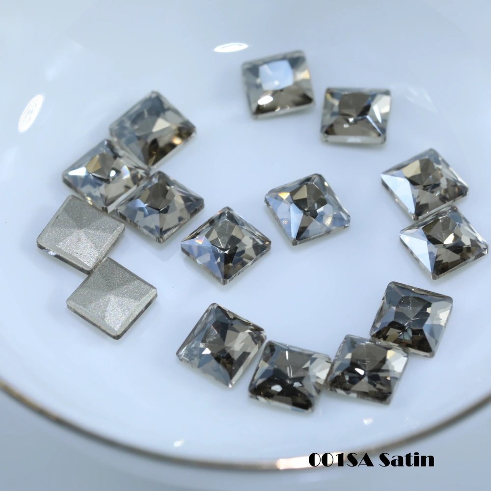 Princes Square Flat Back Bevel Edge Plus Rhinestones Sparkling Crystal Fancy Stones For Nail Art Bags Wedding Dress DIY Supplies