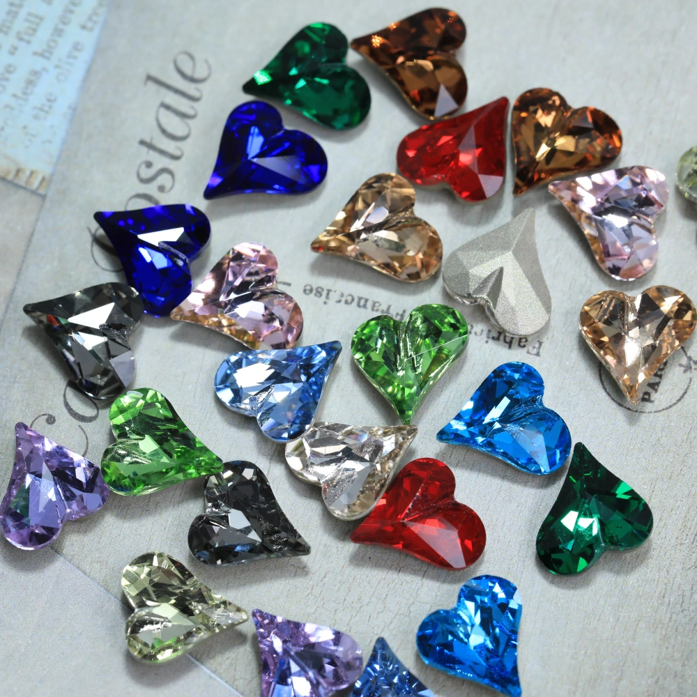Shiny  Crystal Pro Series Normal Color Sweet Heart Point Back Rhinestones Fancy Stones For Bags Shoes Wedding Dress DIY Supplies