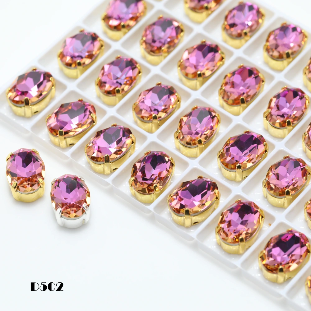 Shiny Crystal Stone 4120 Oval Pointed Back Claw Rhinestones Peach Apricot Bloom Series for DIY Supplies Bags Shoes Wedding Dress