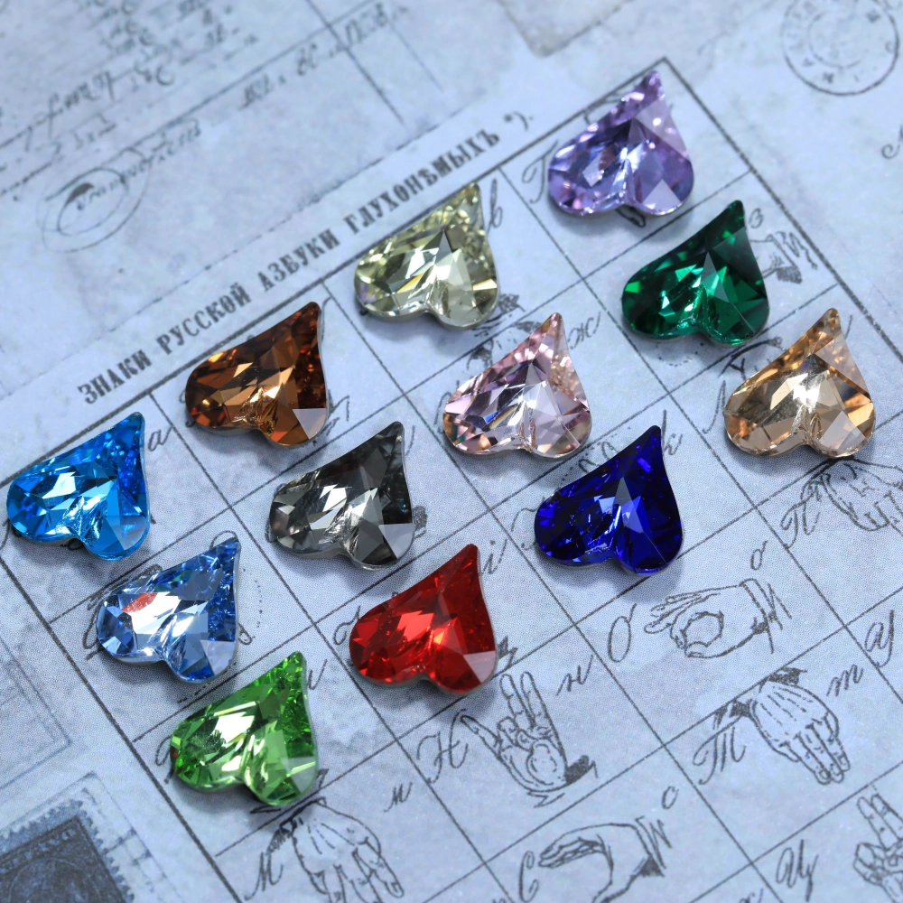 Shiny  Crystal Pro Series Normal Color Sweet Heart Point Back Rhinestones Fancy Stones For Bags Shoes Wedding Dress DIY Supplies