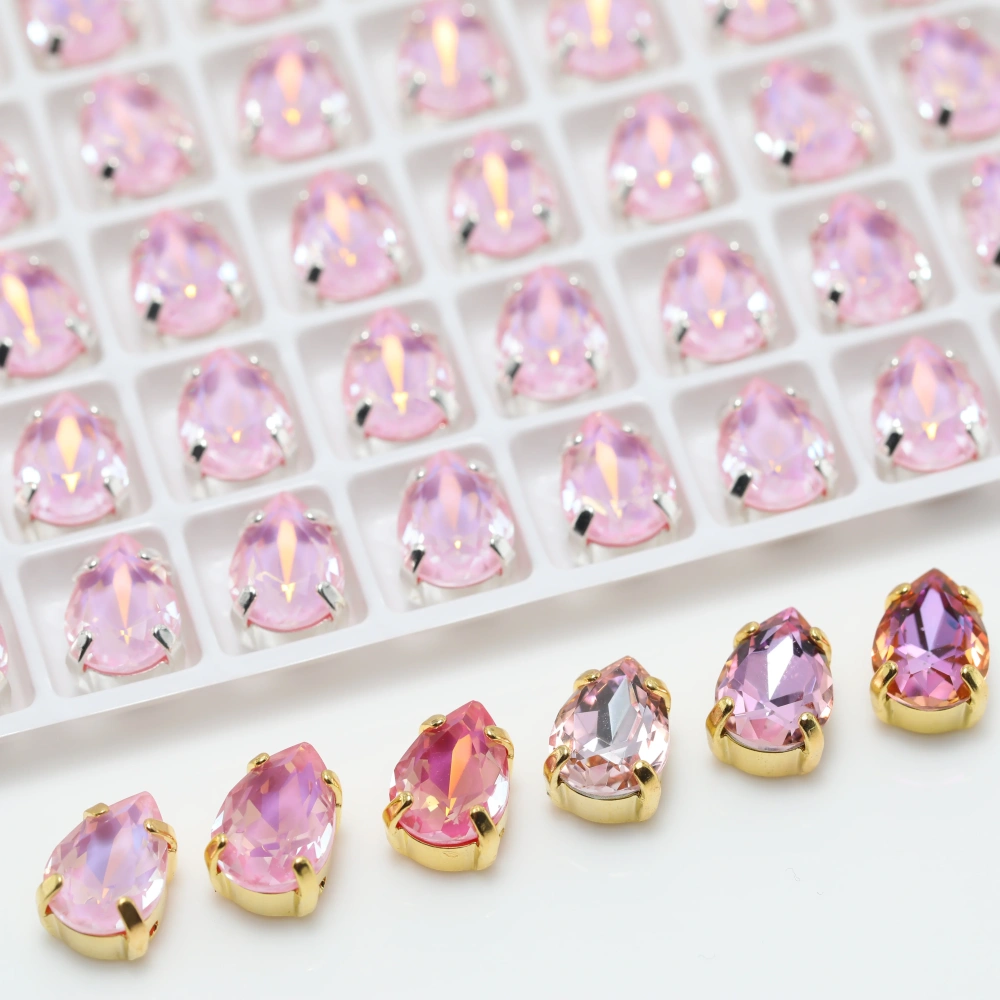Sparkling Crystal Peach Apricot Bloom Series 4320 Drop Pointed Back Claw Rhinestones DIY Bags Shoes Wedding Dress Craft Supplies