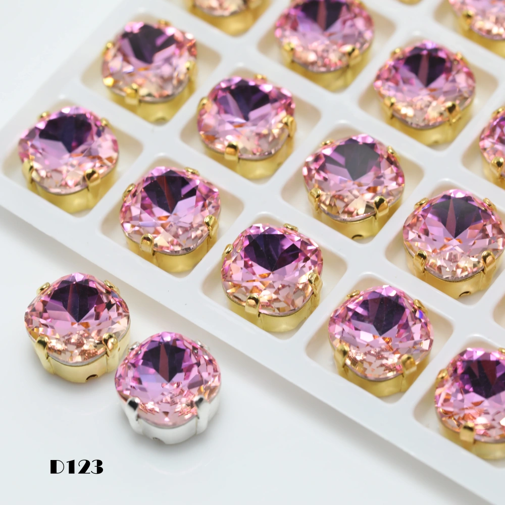 Cushion Pointed Back Claw Rhinestones Shiny Crystal Peach Apricot Bloom Series For DIY Bags Shoes Wedding Dress Craft Supplies