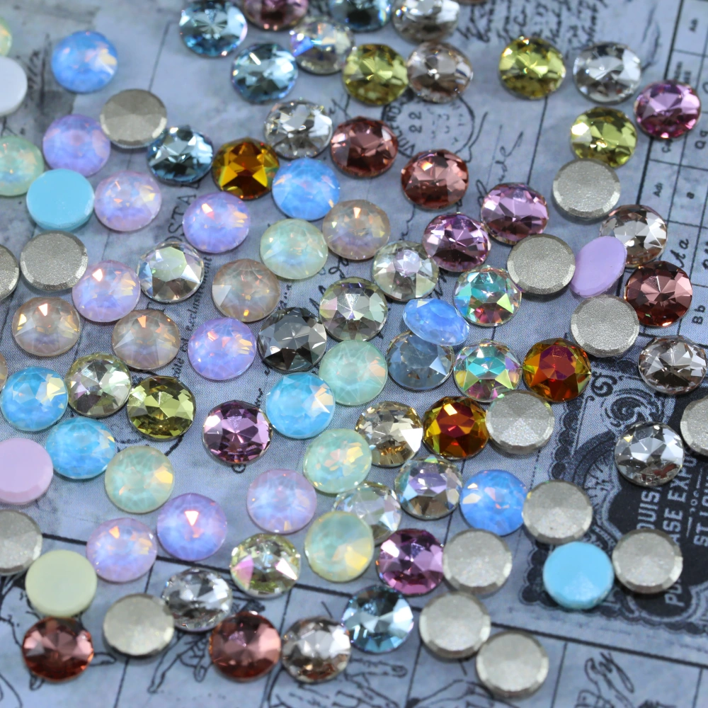 Round Flat Back Bevel Edge Plus Rhinestone Sparkling Crystal DIY Accessories Handcraft Supplies For Nail Art Bags Wedding Dress