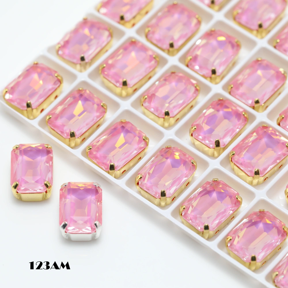 4627 Cushion Octagon Fancy Stone Claw Rhinestones Shiny Crystal Stone Peach Apricot Bloom Series DIY for Bag Shoes Wedding Dress
