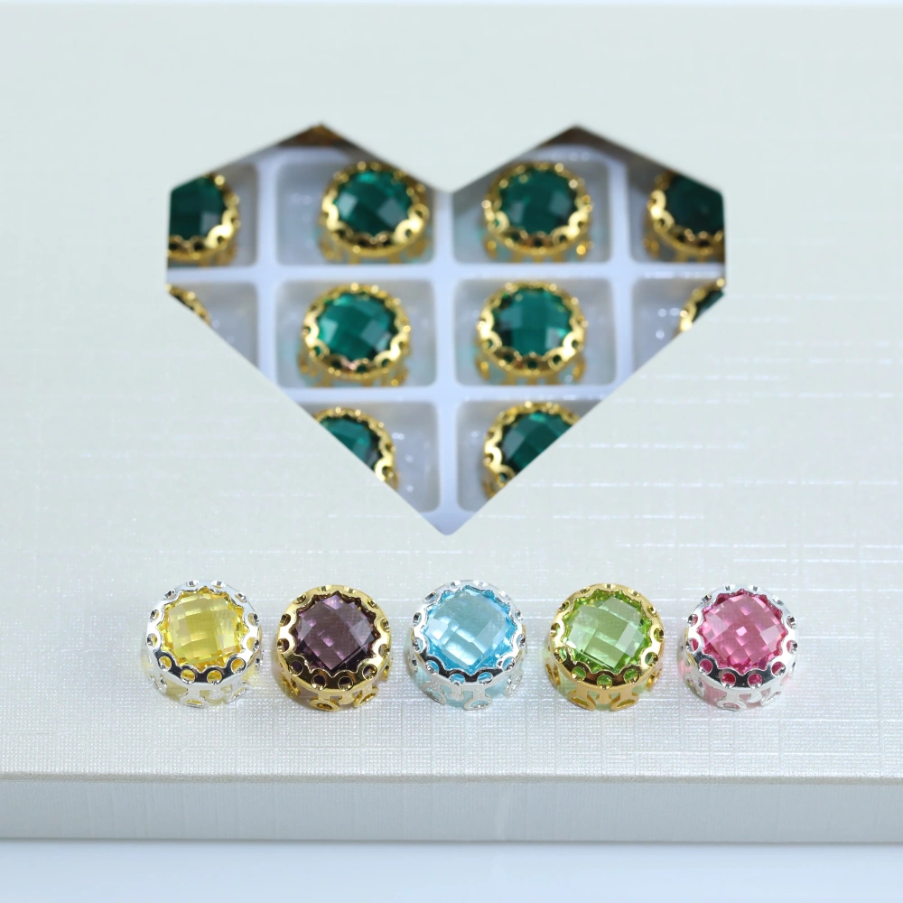 Shiny Round Bird Nest Claw Rhinestones Double Mesh Prong Crystal Beads DIY Craft Decor Accessories For Bags Shoes Garment Dress