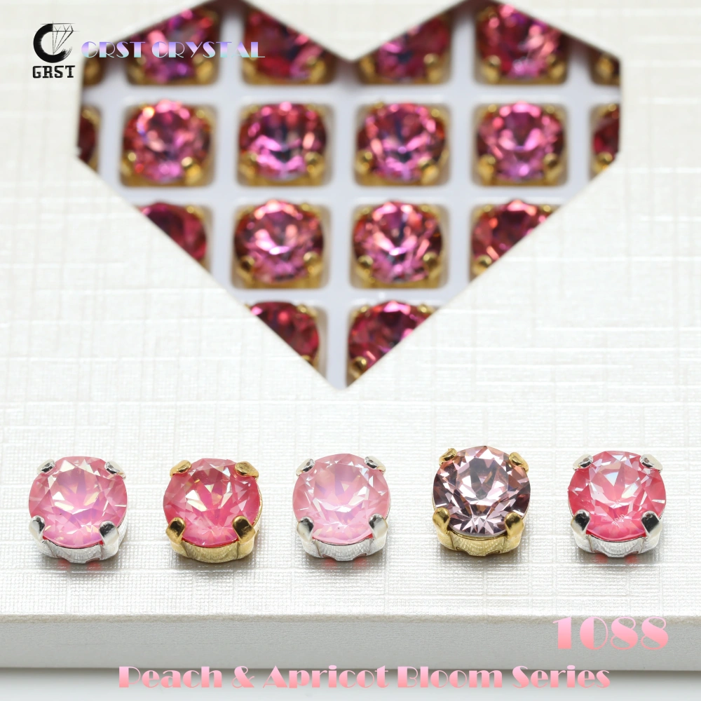 Shiny Crystal Peach Apricot Bloom Series Xirius Chaton Pointed Back Claw Rhinestones For DIY Bags Shoes Wedding Dress  Supplies