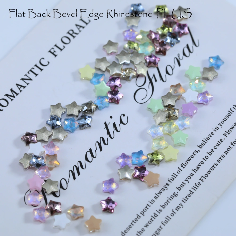 Shiny Crystal Stone Star Flat Back Bevel Edge Plus Rhinestones For Nail Art Bag Wedding Dress DIY Accessories Handcraft Supplies